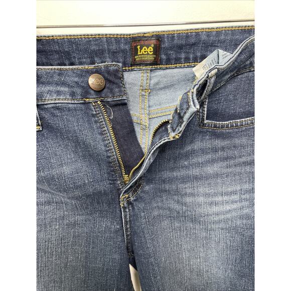 Lee Jean Bermuda Shorts Regular Fit Mid Rise Blue Women 10 M Summer Modest - Picture 4 of 10